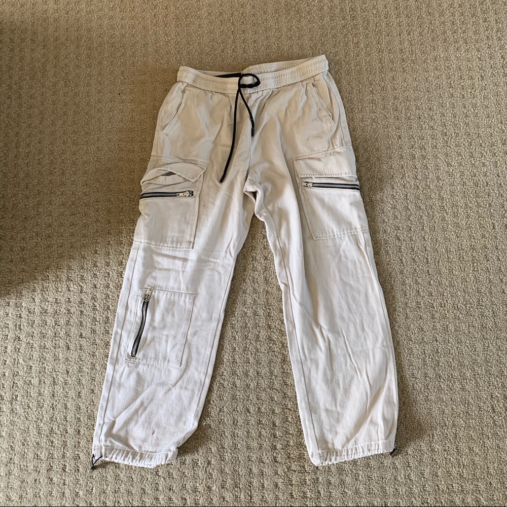 Drawstring Multi ZIP Cargo Pocket Pant